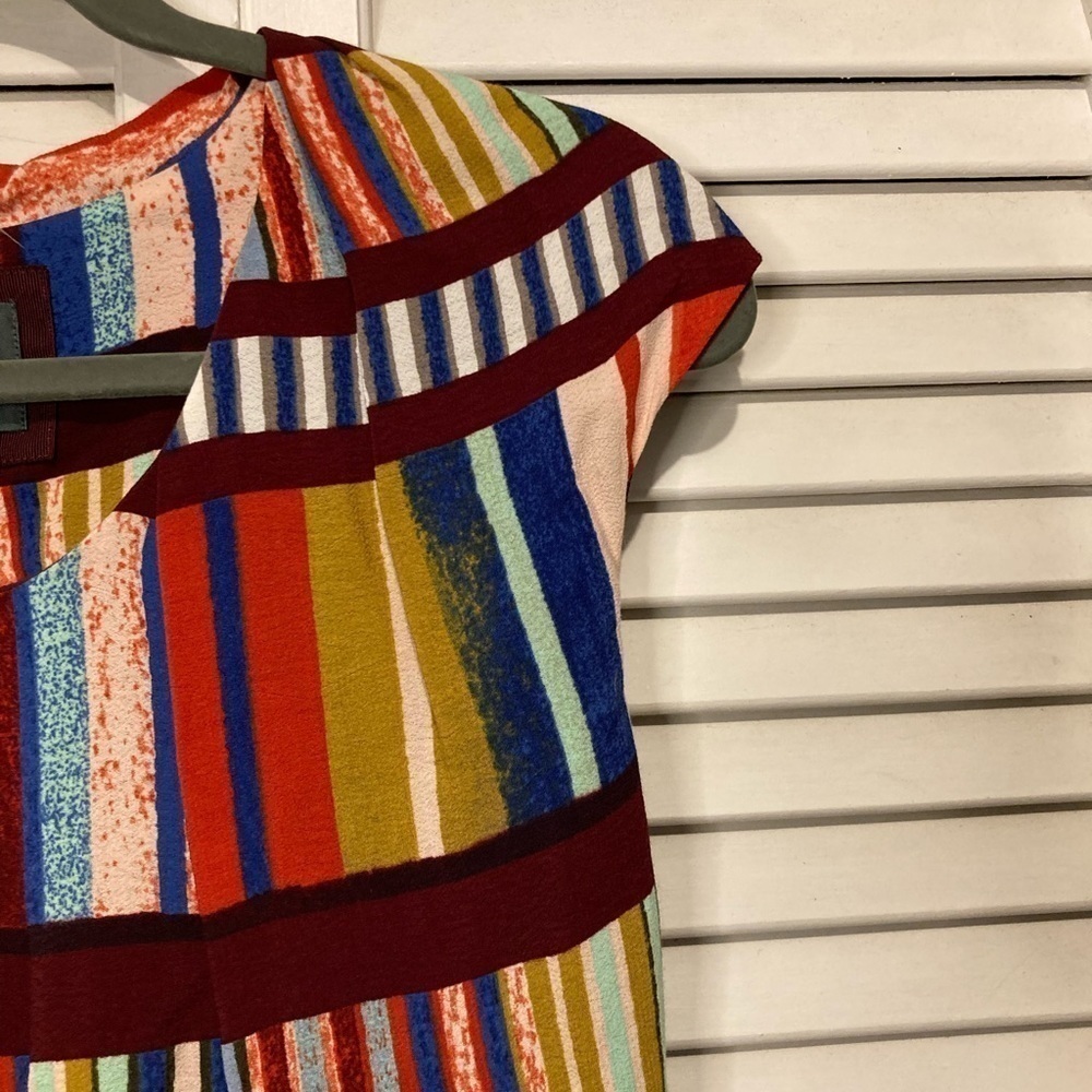 Maeve By Anthropology Red And Blue Midi Dress Size 0 - Picture 6 of 12